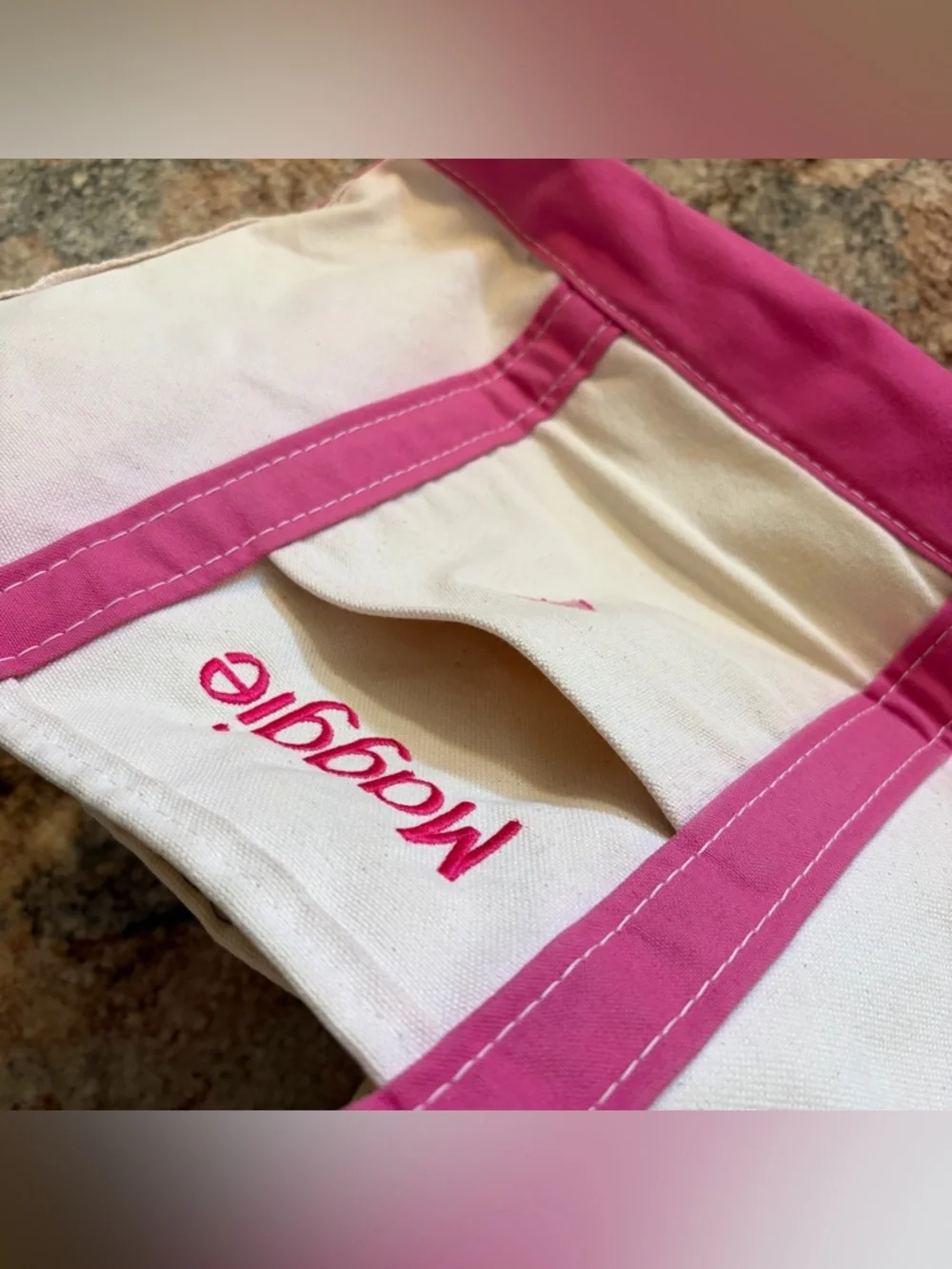 LL Bean Boat & Tote small pink open top pocket
